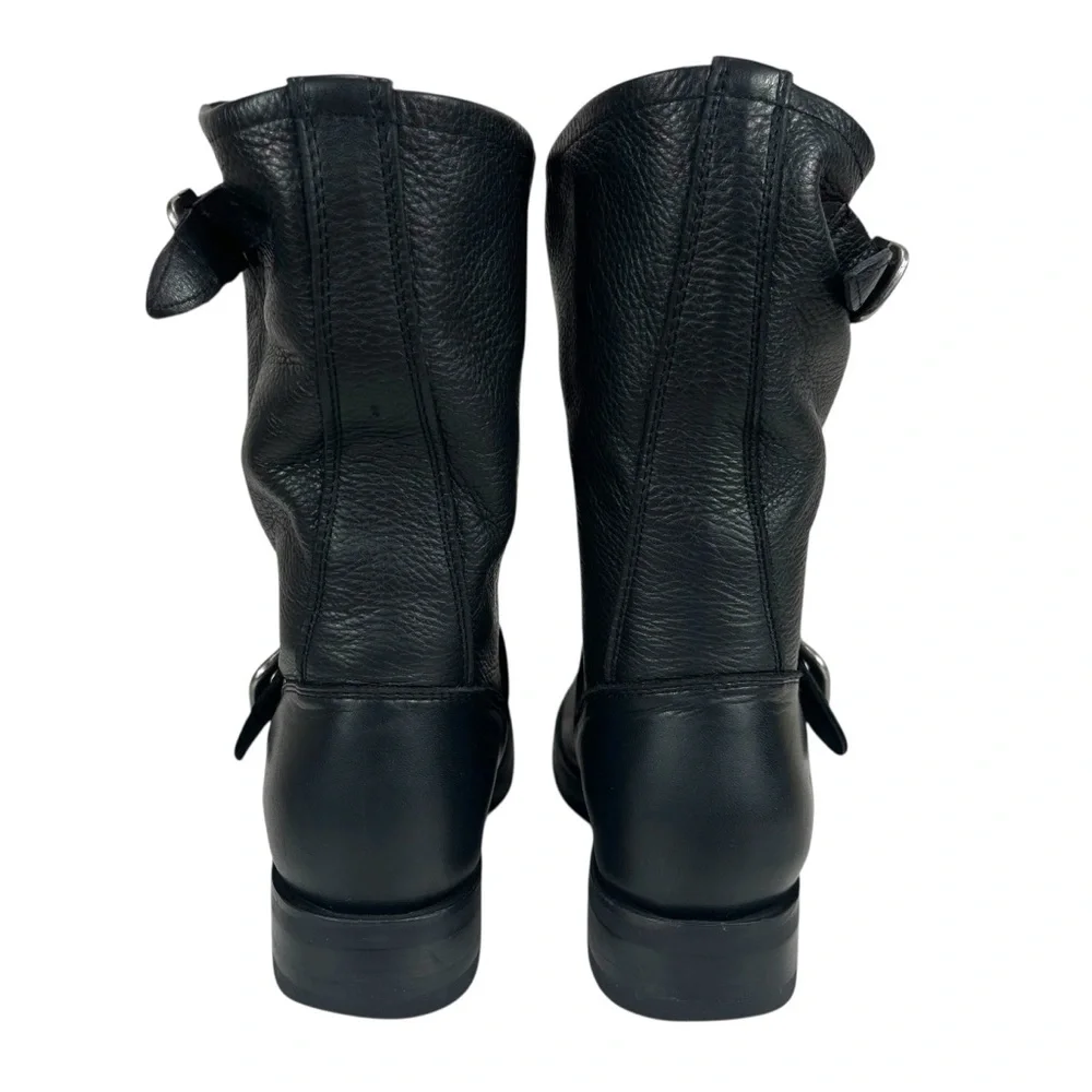 Frye Veronica Flex Short Women’s 6 Black Leather Harness‎ Moto Boots